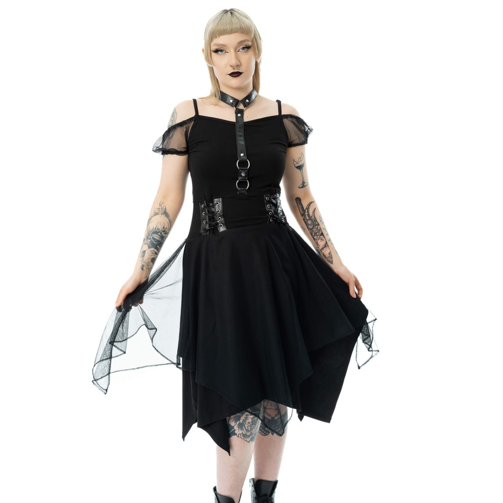 Poizen Industries - Banshee Kurzes Kleid - Schwarz